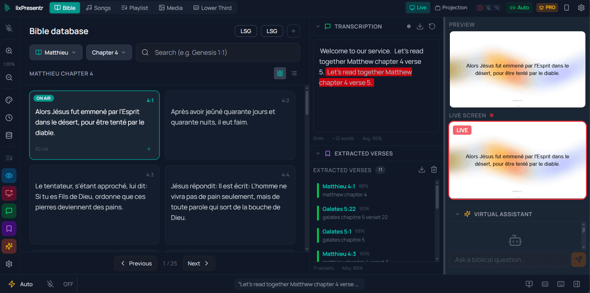 Voice transcription interface
